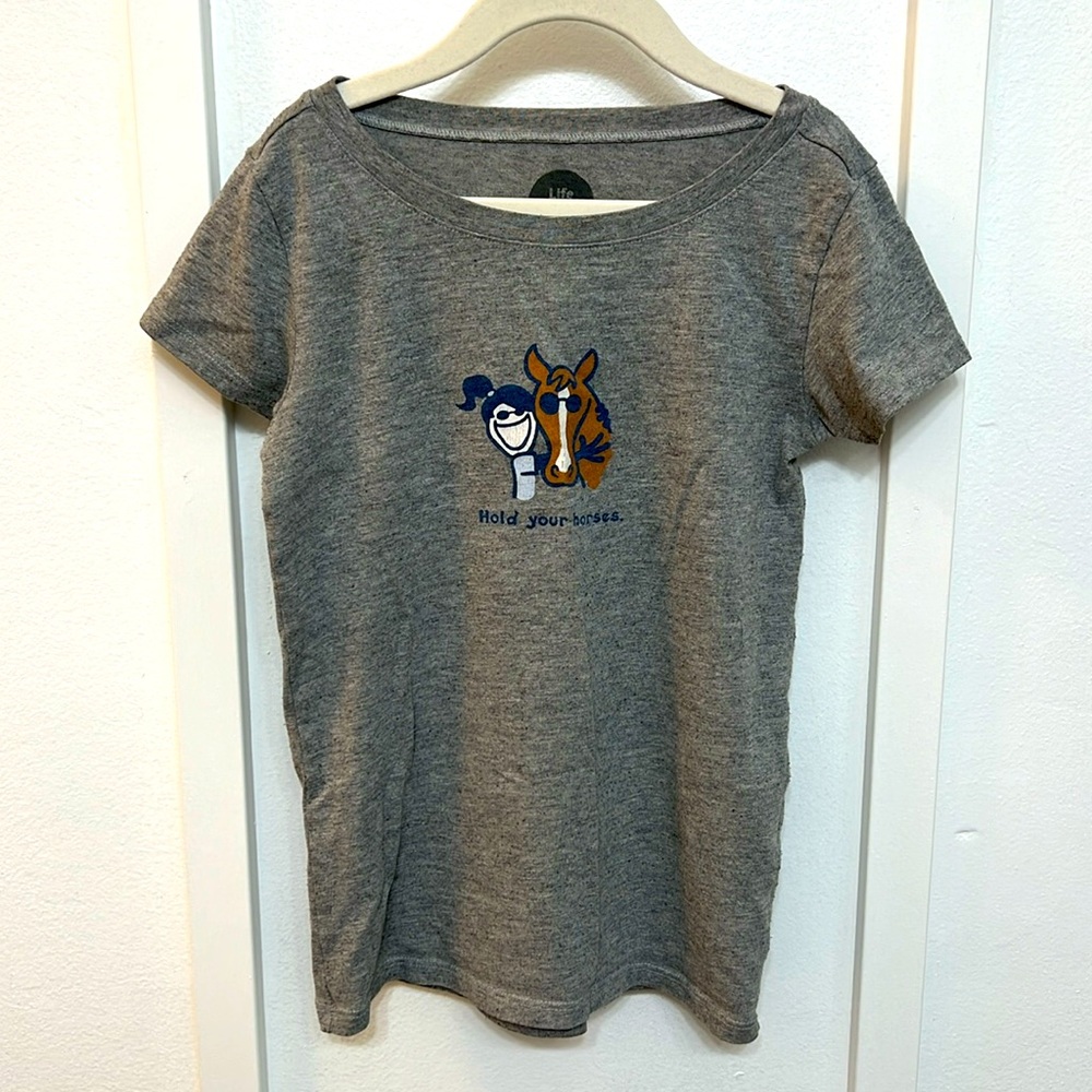 Life Is Good Hold Your Horses Short Sleeved Shirt
